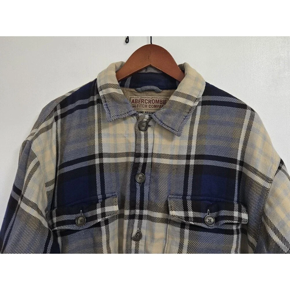 Vintage Abercrombie & Fitch Coat Mens M Plaid Ranch Barn Chore Warm Fall Winter